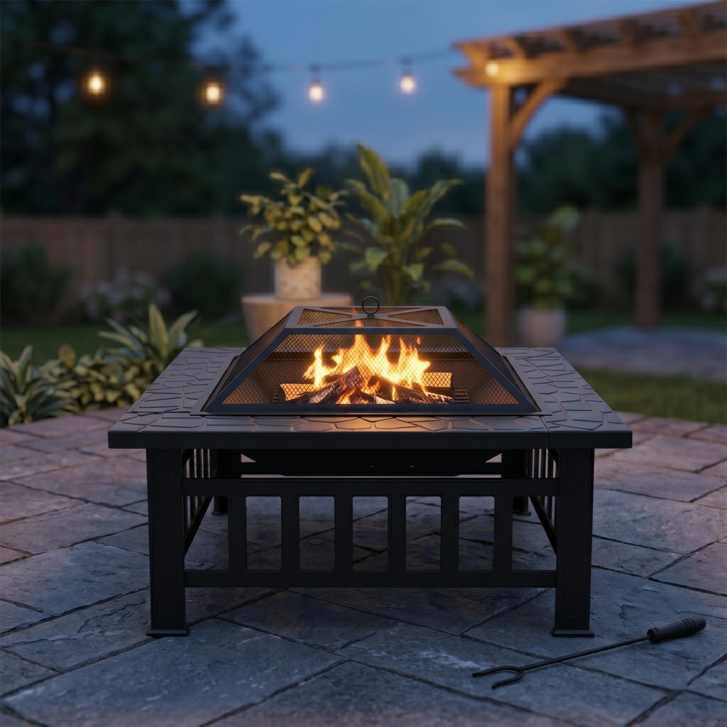 32 inch Black Wood Burning Steel Fire Pit I295