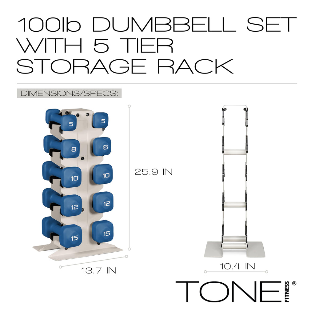 Neoprene Dumbbell Set with Storage Rack N66427