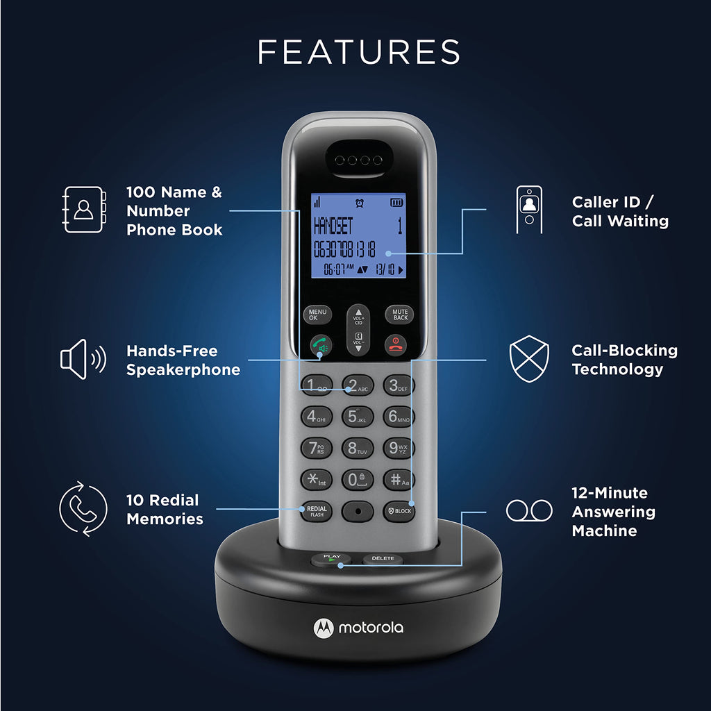Cordless Phone with Answering Machine, 2 Handsets, Caller ID Z561