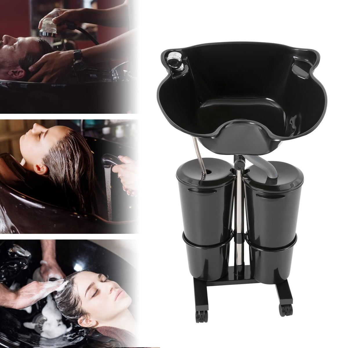 Portable Plastic Shampoo Bowl with Electric Pump K7179