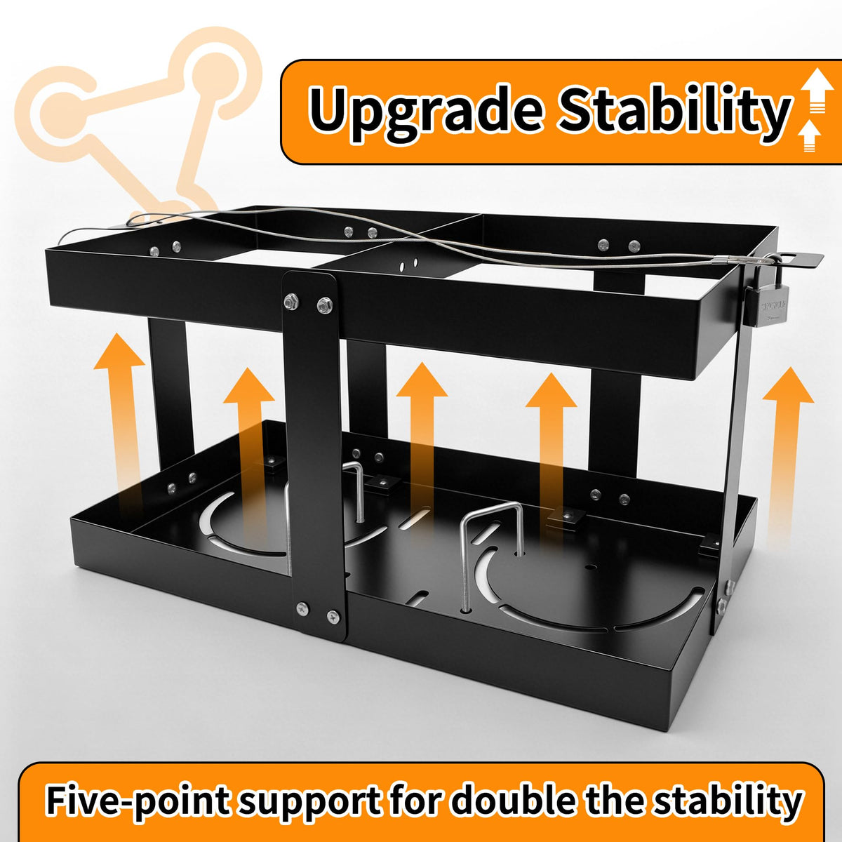 Gas Can Rack with Lock Cable and Rubber Pads C49207