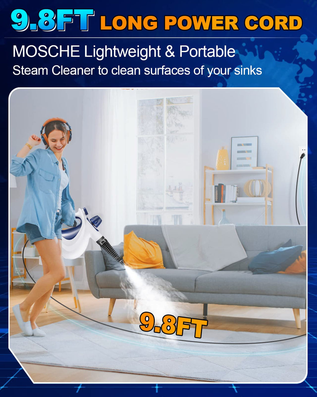 Handheld Portable Steam Cleaner with 11-Piece Accessory Set X422076
