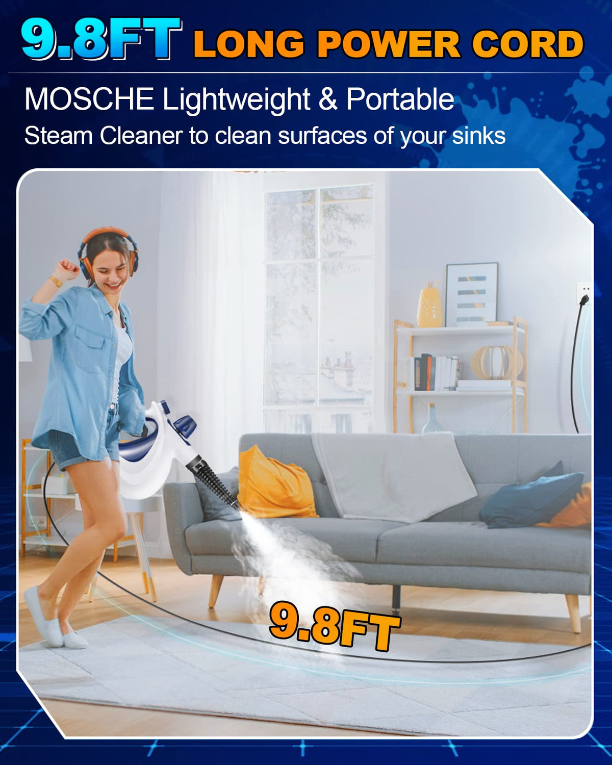 Handheld Portable Steam Cleaner with 11-Piece Accessory Set X422076