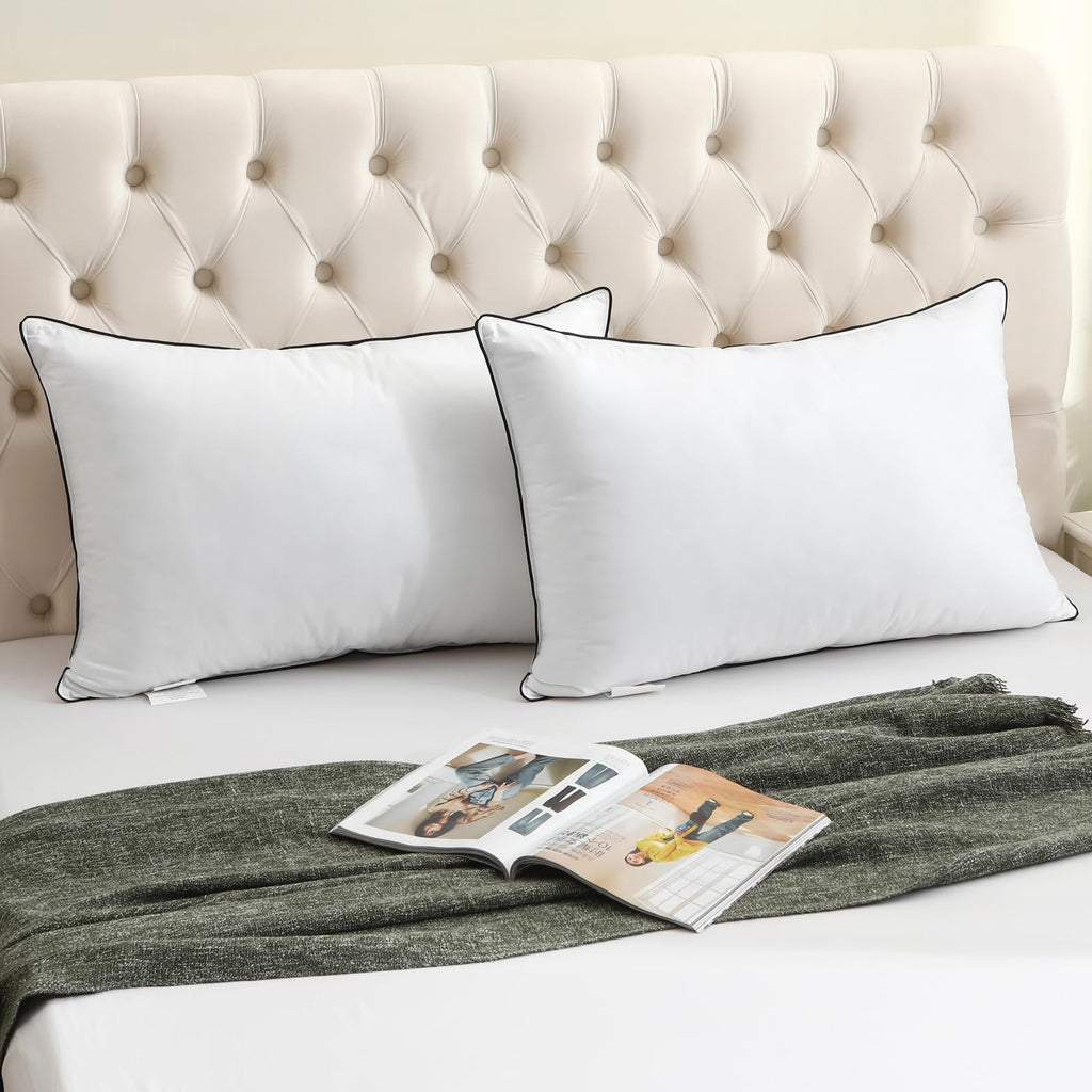 King Size Goose Feather Down Pillows Set of 2 P554