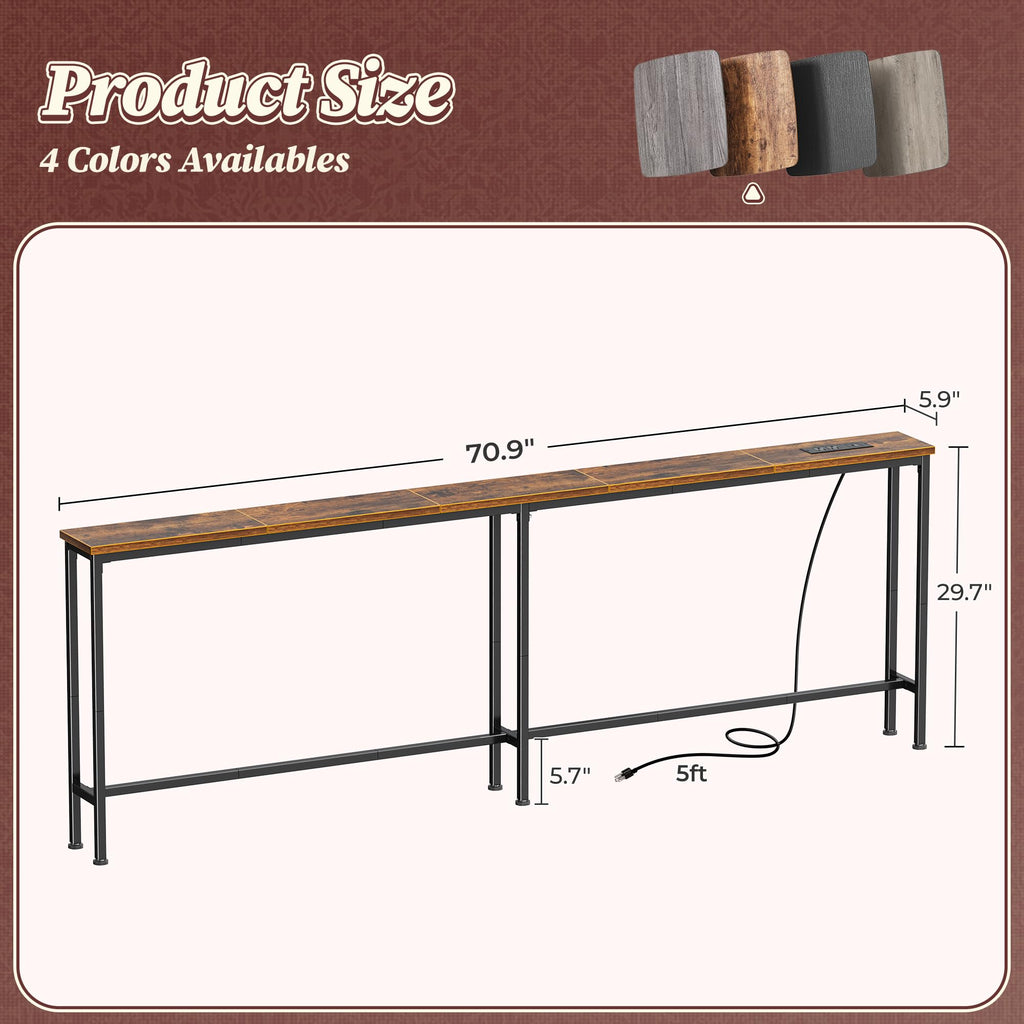70.8 Inch Console Table with Charging Station V526