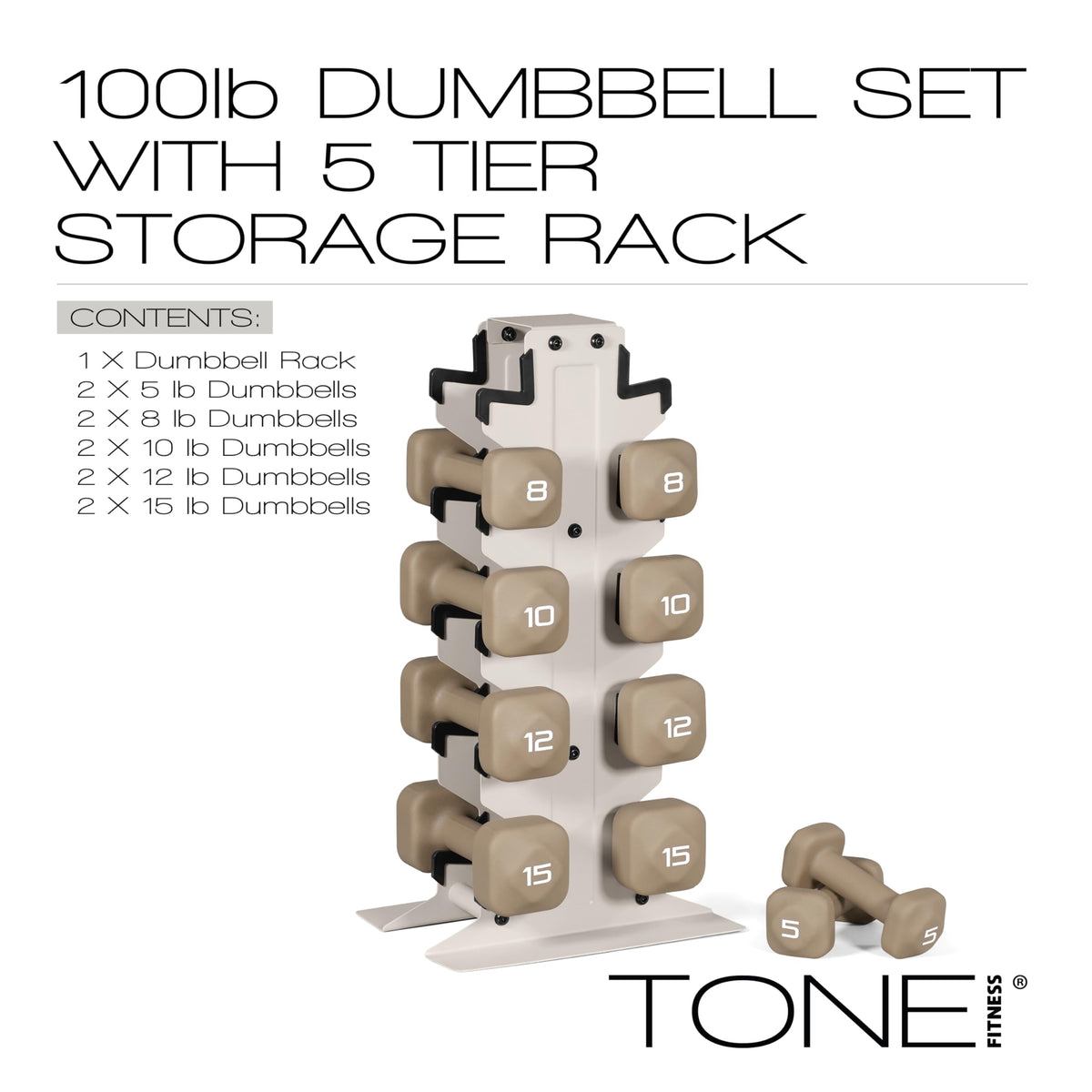 Neoprene Dumbbell Set with Storage Rack N66427
