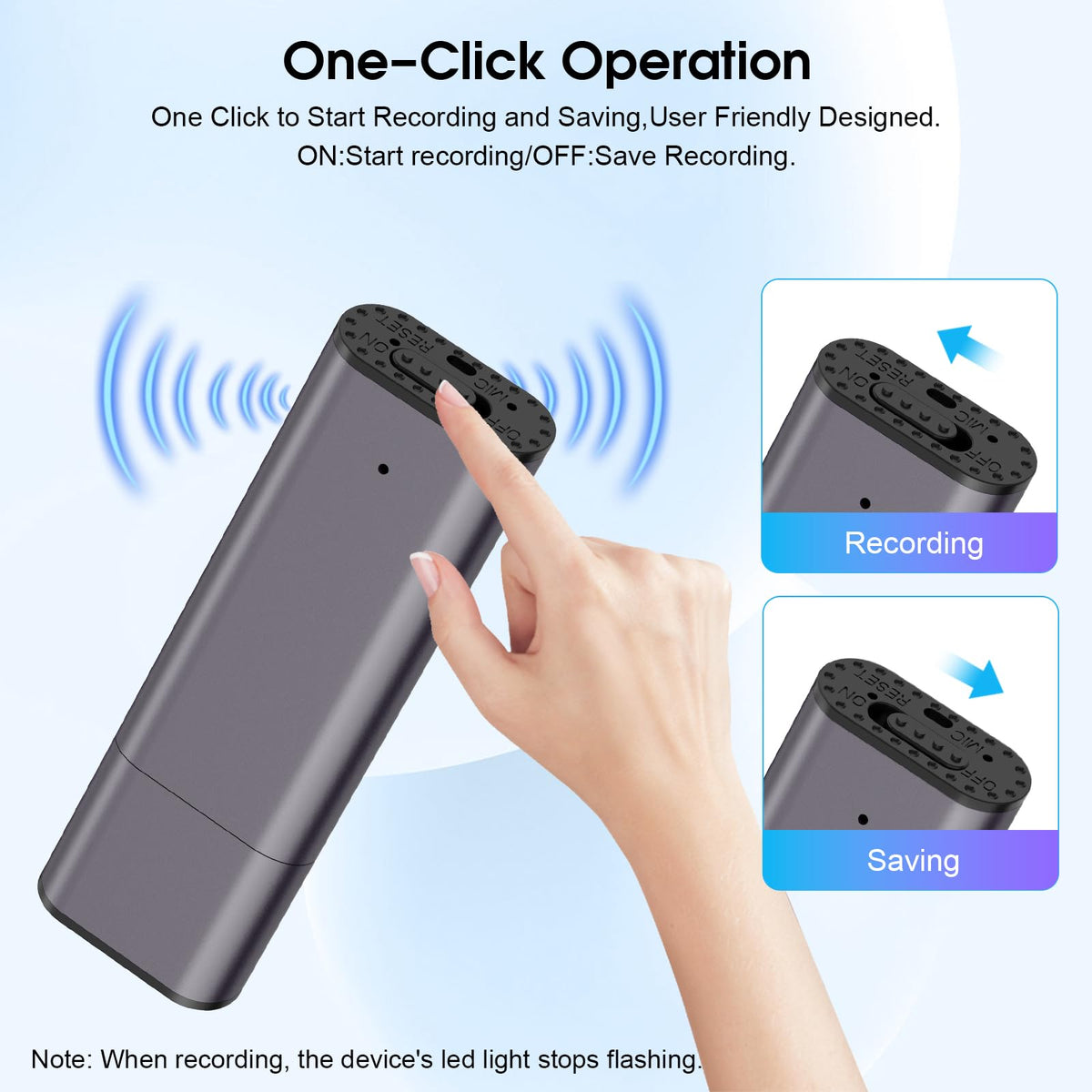 64GB Voice Activated Digital Voice Recorder with Noise Reduction H122415