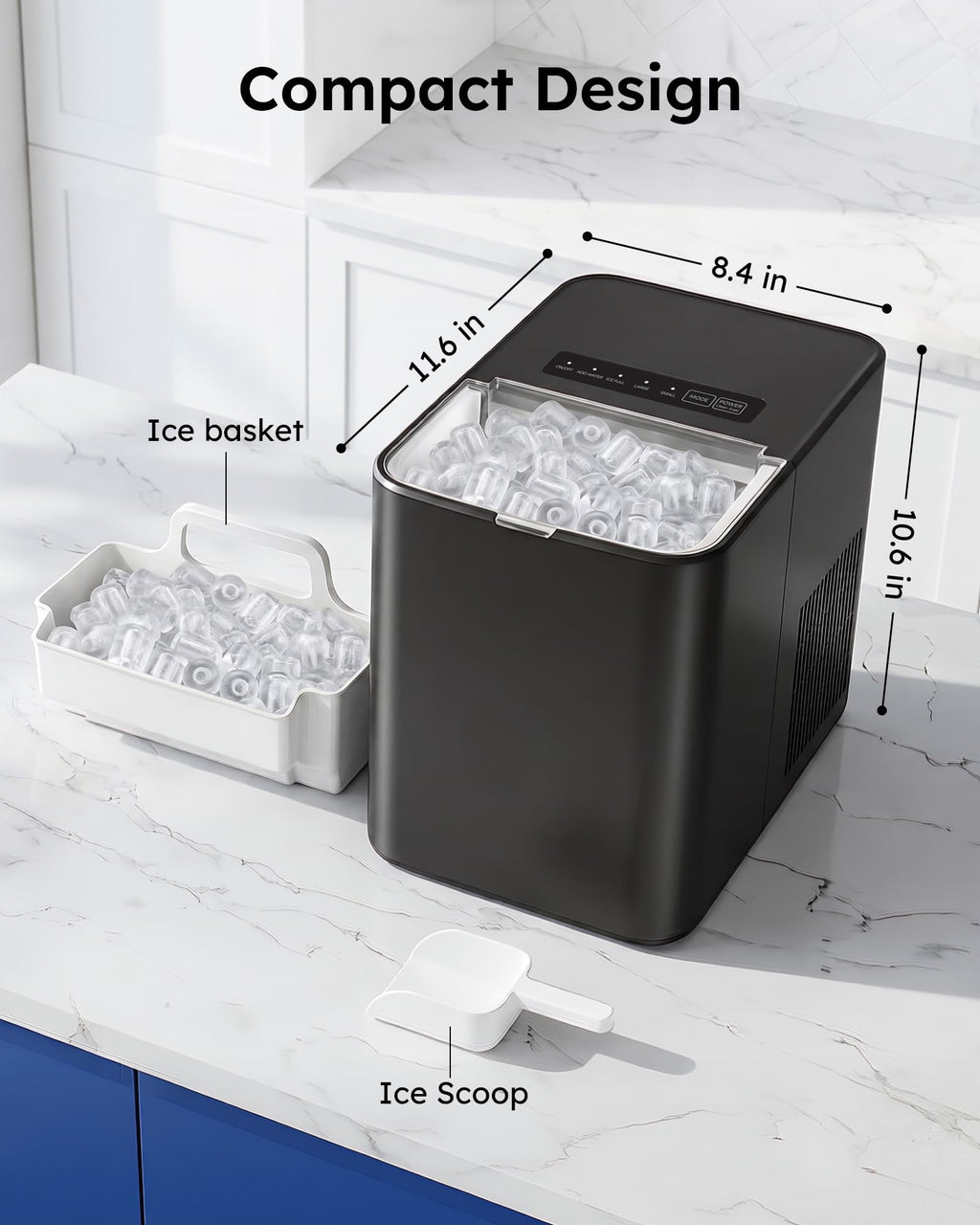 Countertop Ice Maker 26.5 lbs/Day 8 Bullet E126