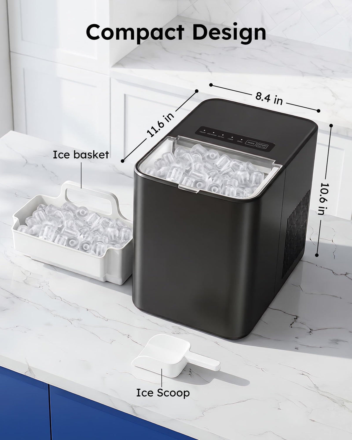 Countertop Ice Maker 26.5 lbs/Day 8 Bullet E126