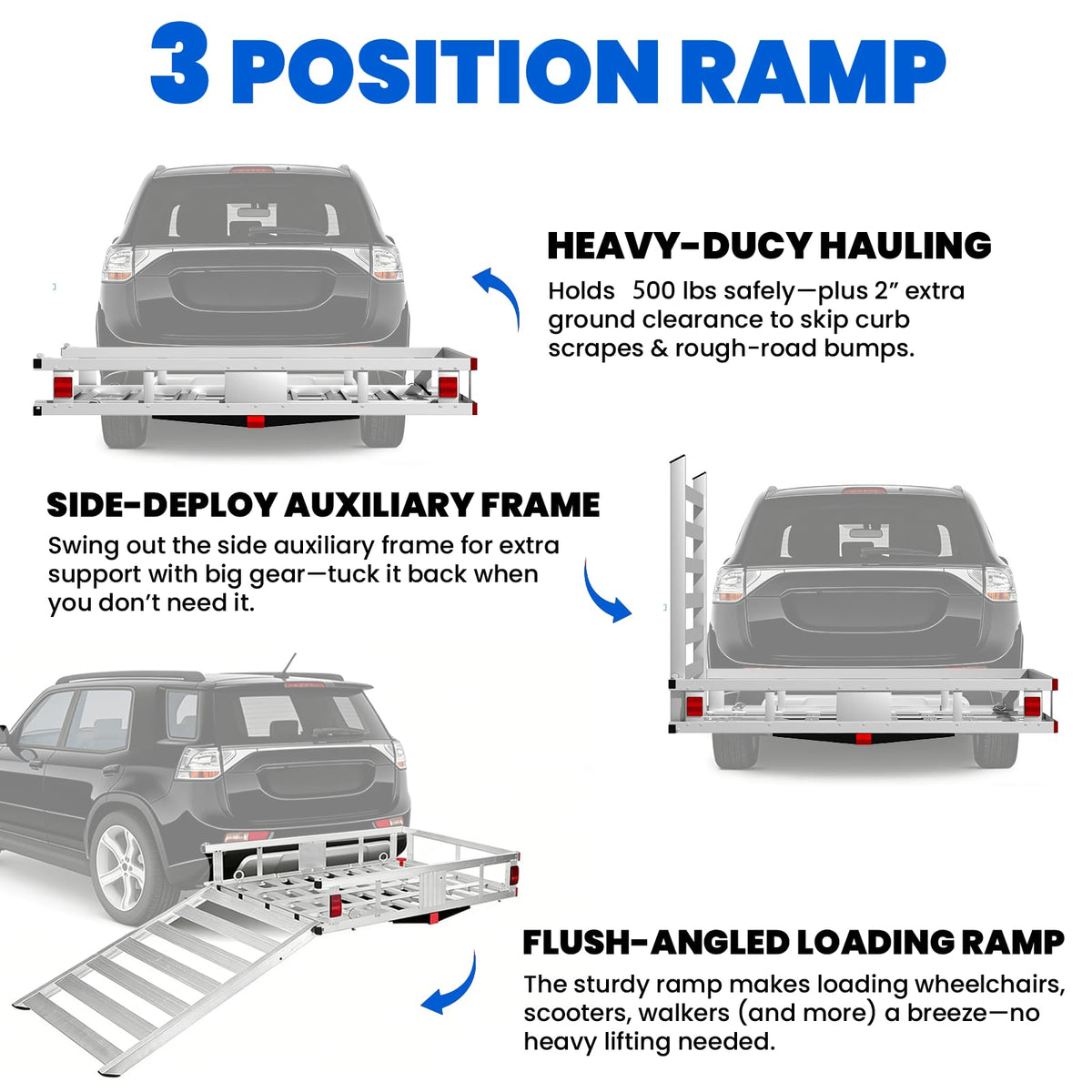 Aluminum Hitch Cargo Carrier with Ramp V897706