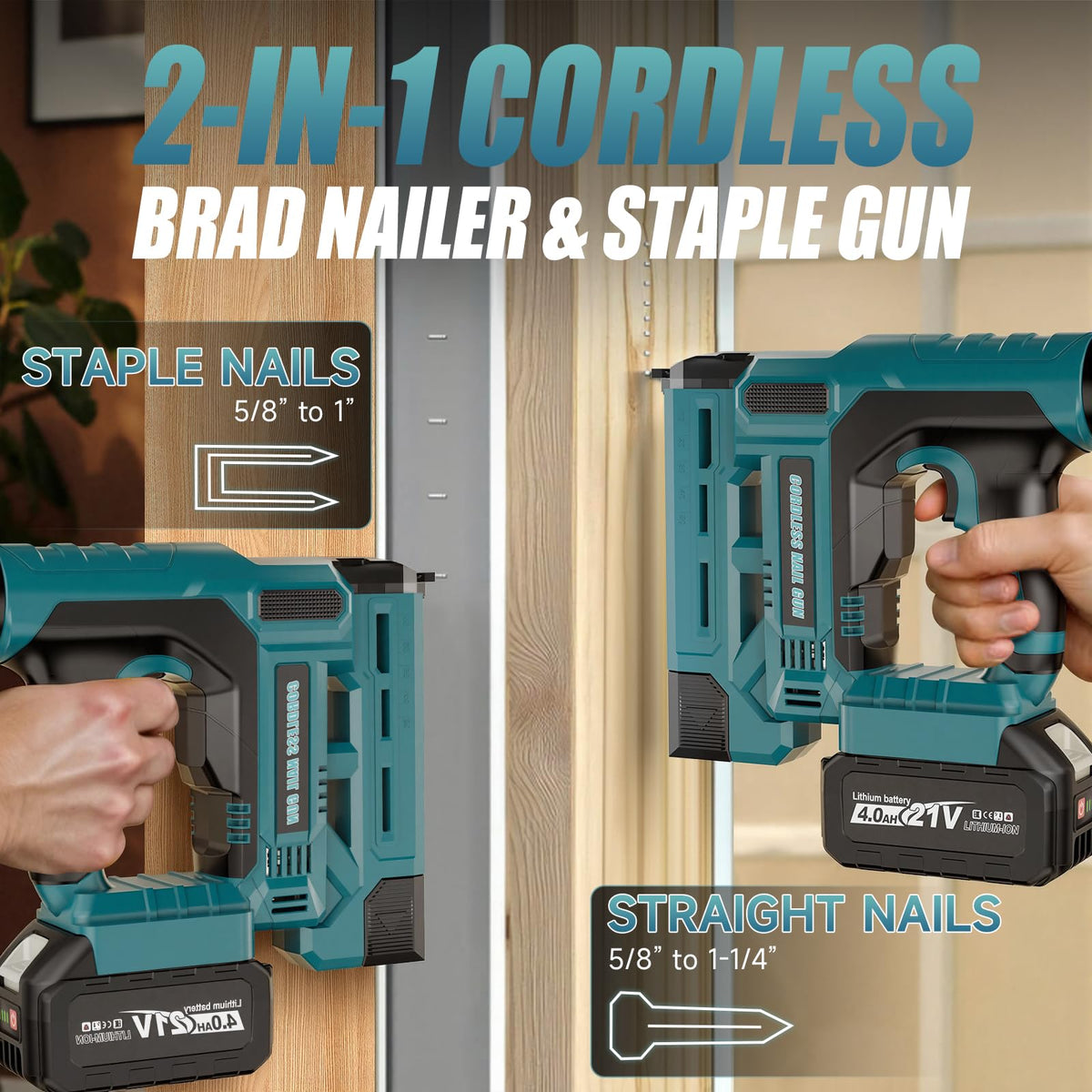 18 Gauge 2 in 1 Cordless Brad Nailer & Staple Gun Z856965