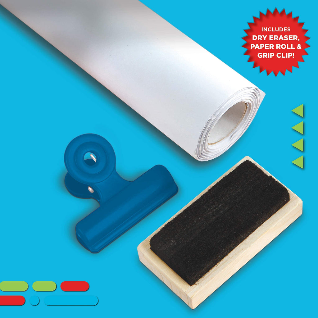 3-in-1 Tabletop Dry Erase Chalkboard Art Easel with Paper Roll H91458