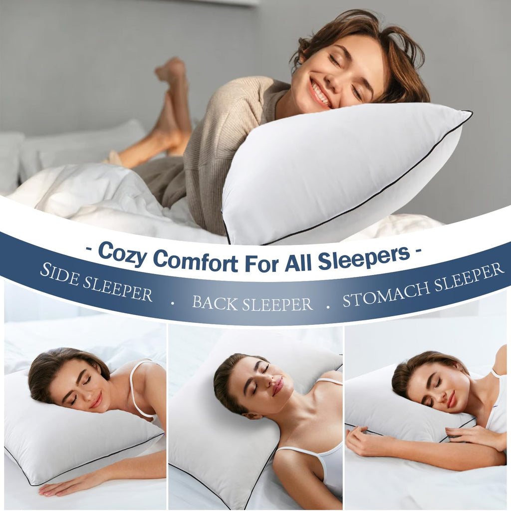 King Size Goose Feather Down Pillows Set of 2 P554