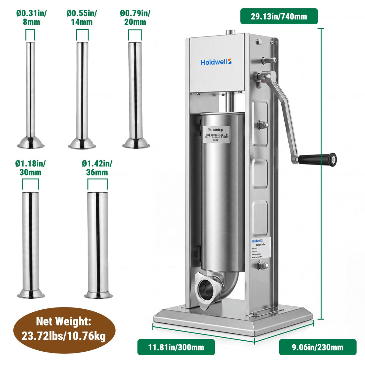 7L Stainless Steel Vertical Sausage Stuffer T480239