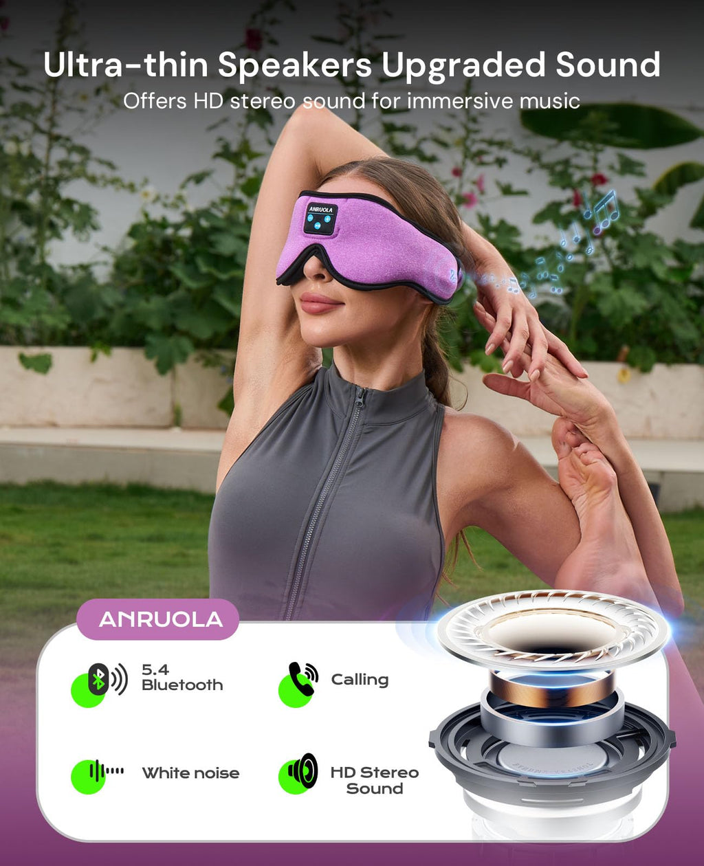 Bluetooth Sleep Mask with Blackout Eye Mask W787