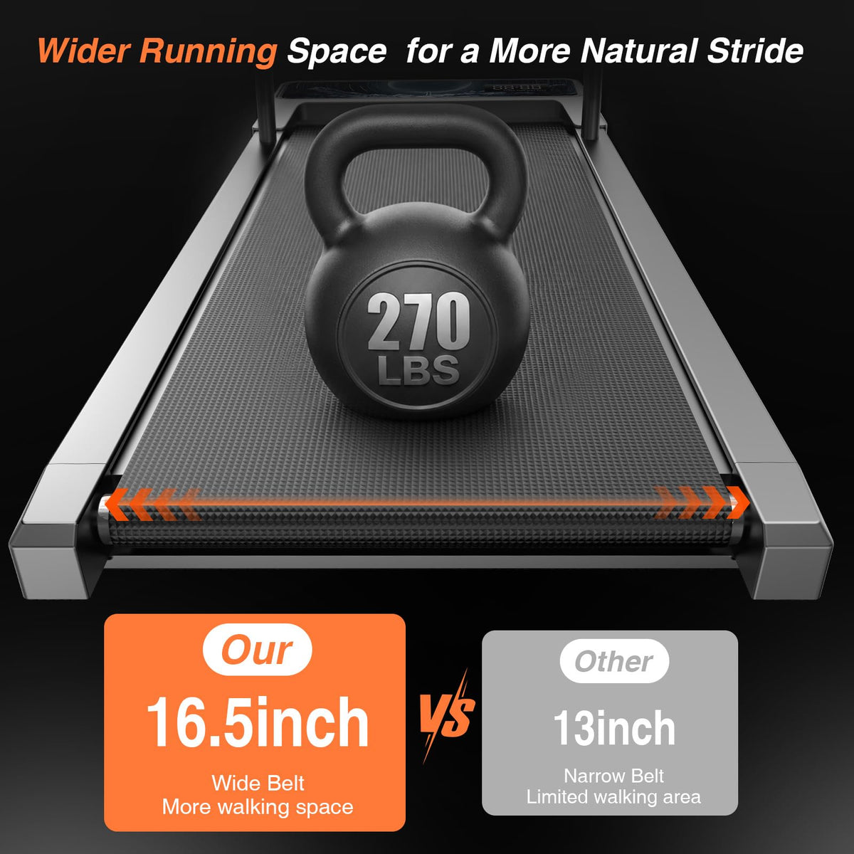 Walking Treadmill Pad with Adjustable 8% Incline and Handle Bar K75401
