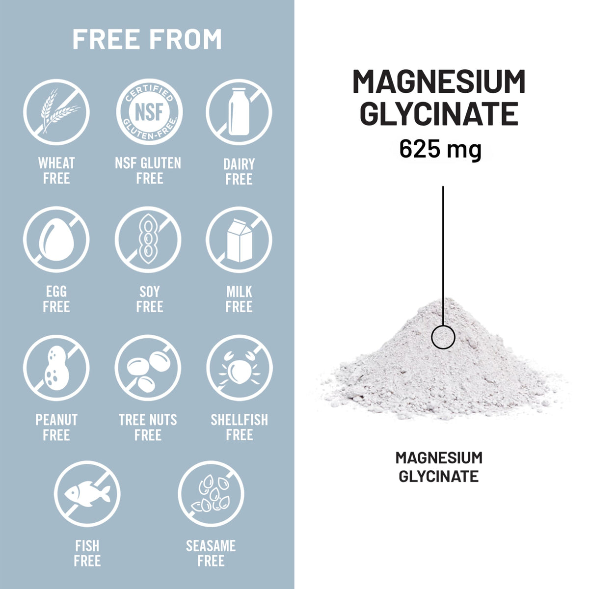 Magnesium Glycinate 625 mg Vegan 30 Capsules V527862