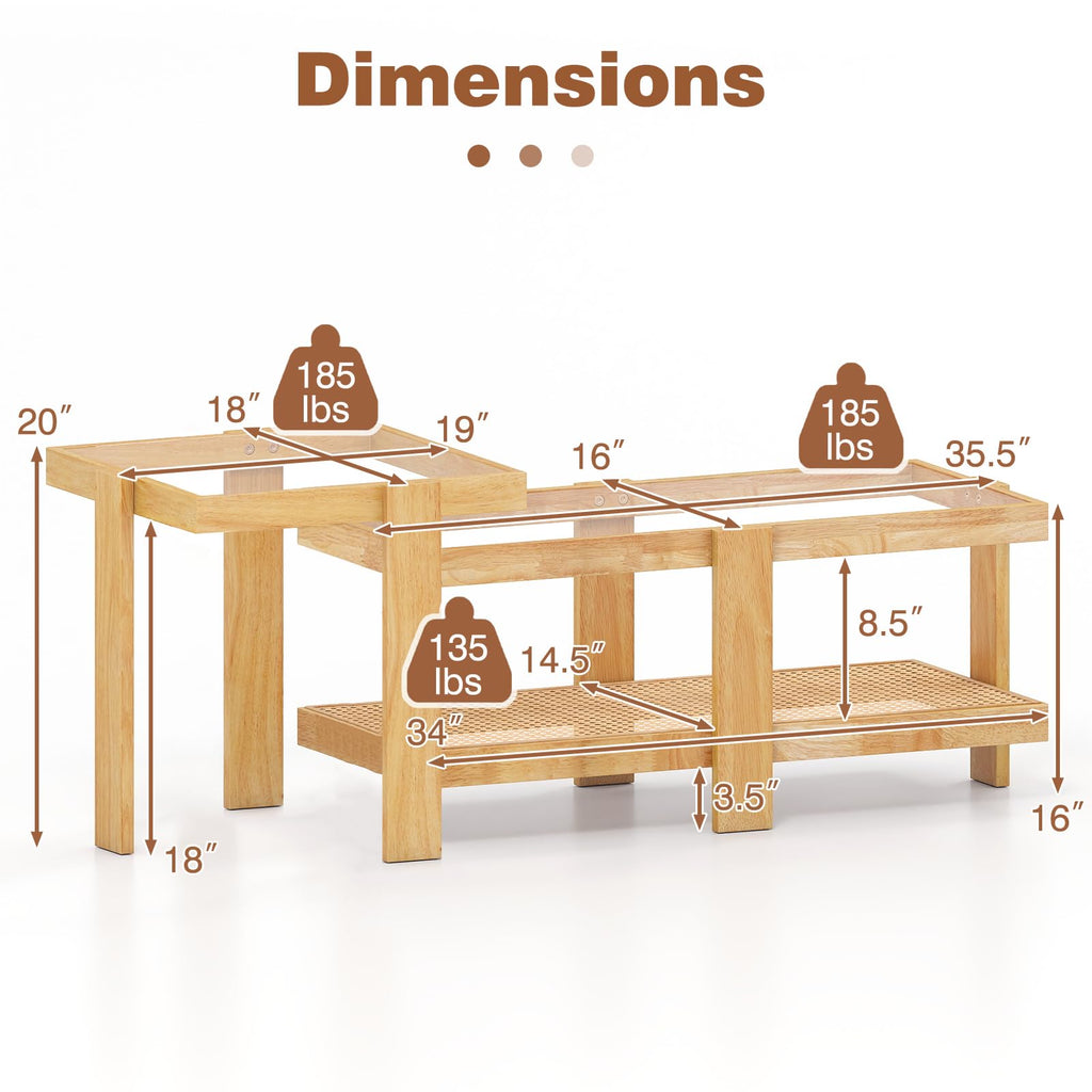 Nesting Coffee Table Set of 2 Rattan Tempered Glass C94629