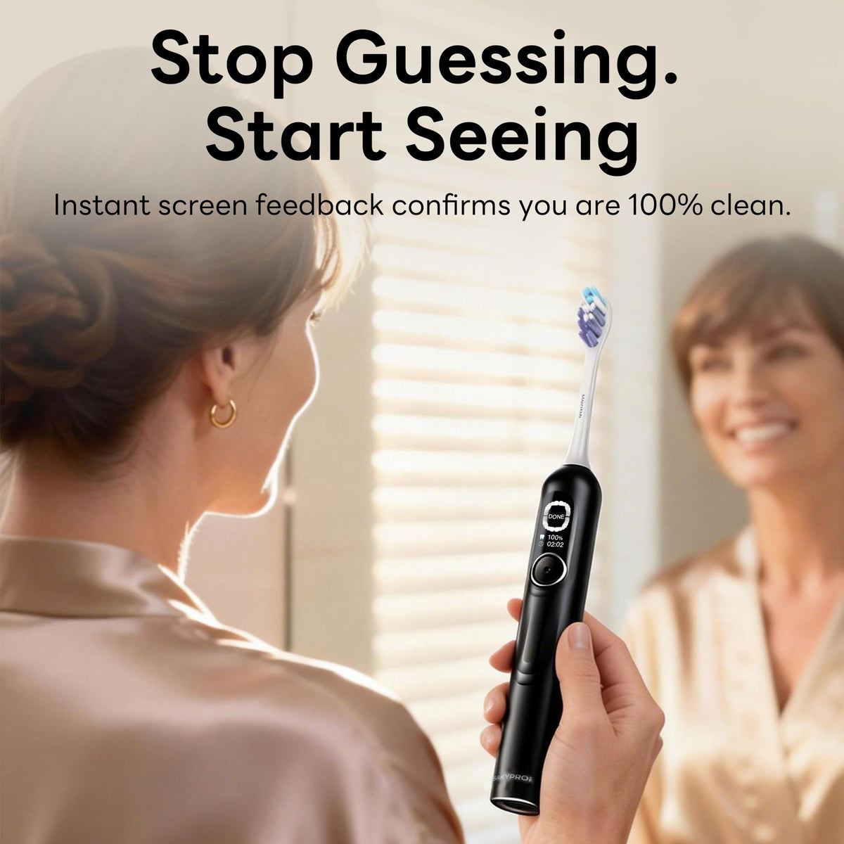 2 Pack Smart Electric Toothbrush (Black+Pink) H499438