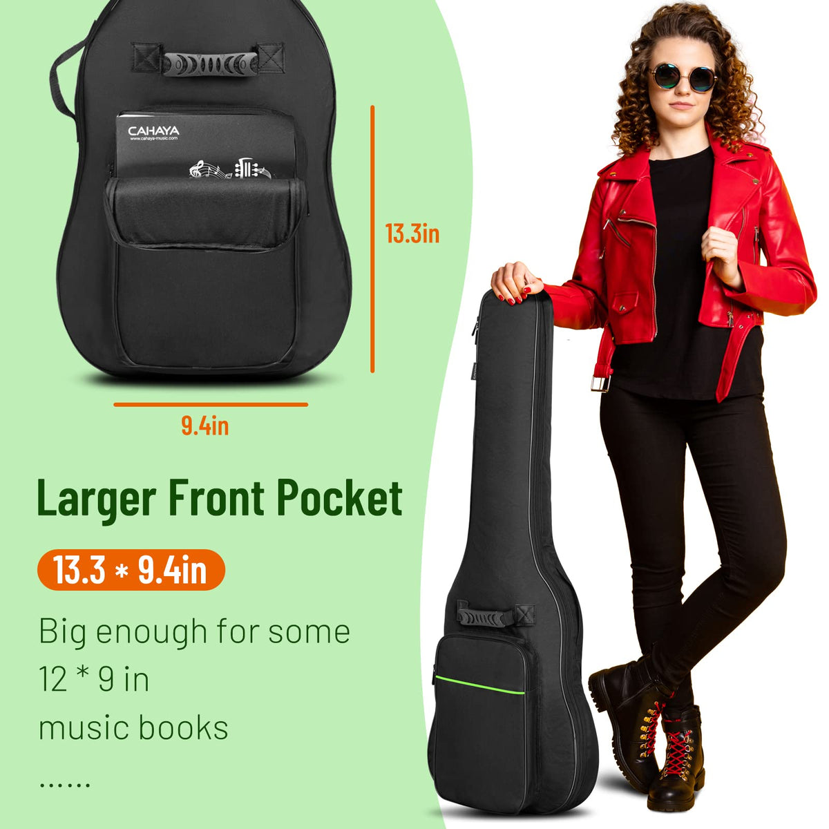 Electric Guitar Bag 0.3in Padded Green B990