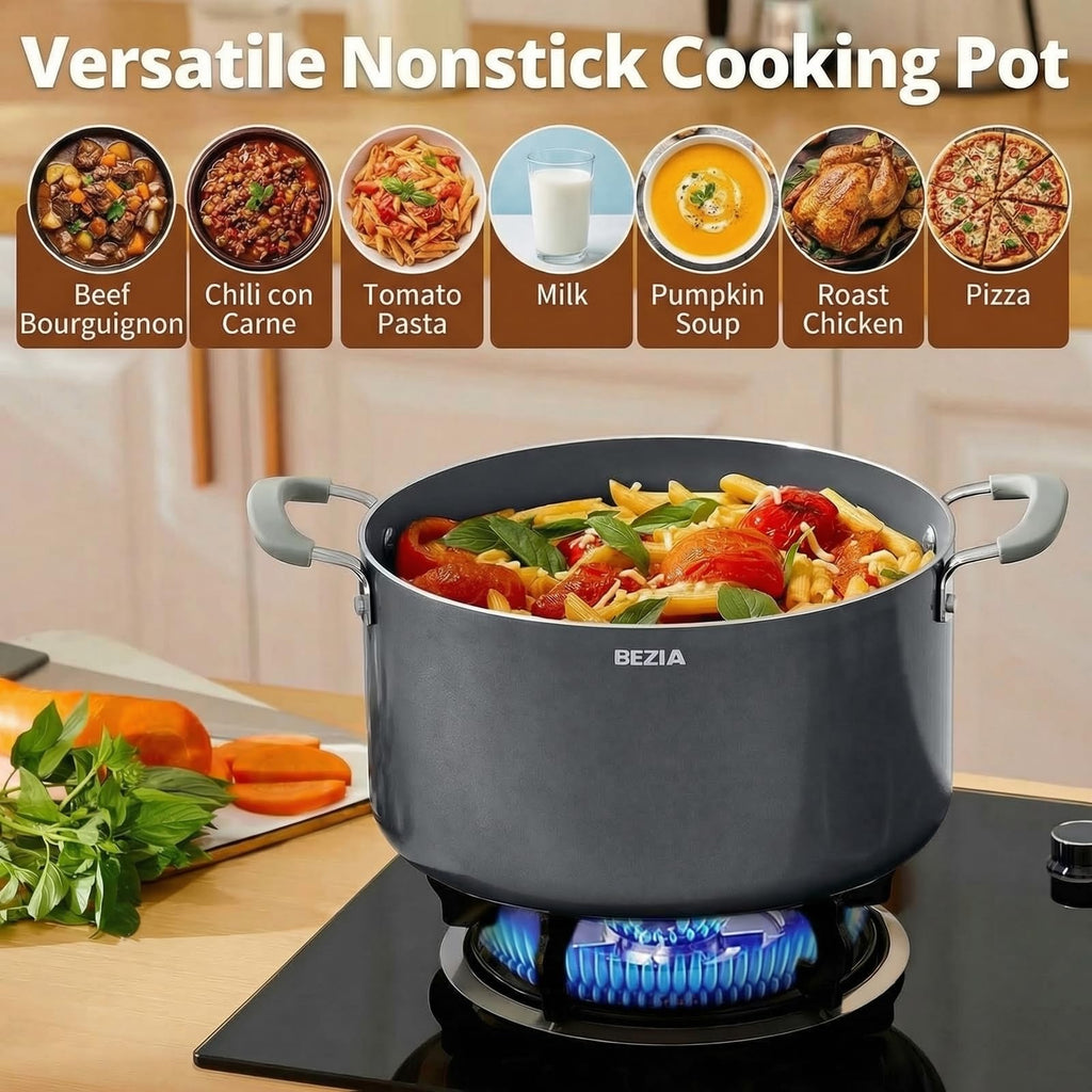 12QT Non Stick Ceramic Stock Pot with Lid S74839