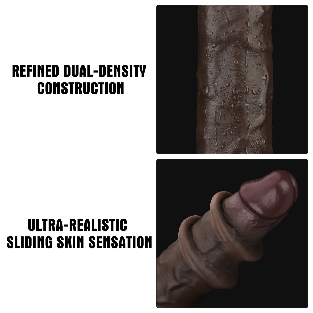 Black 7.5 Inch Dual Density Silicone Dildo D249267