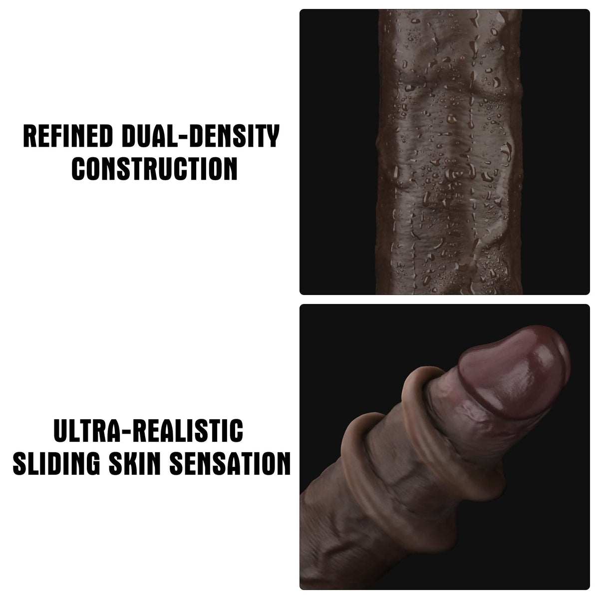 Black 7.5 Inch Dual Density Silicone Dildo D249267