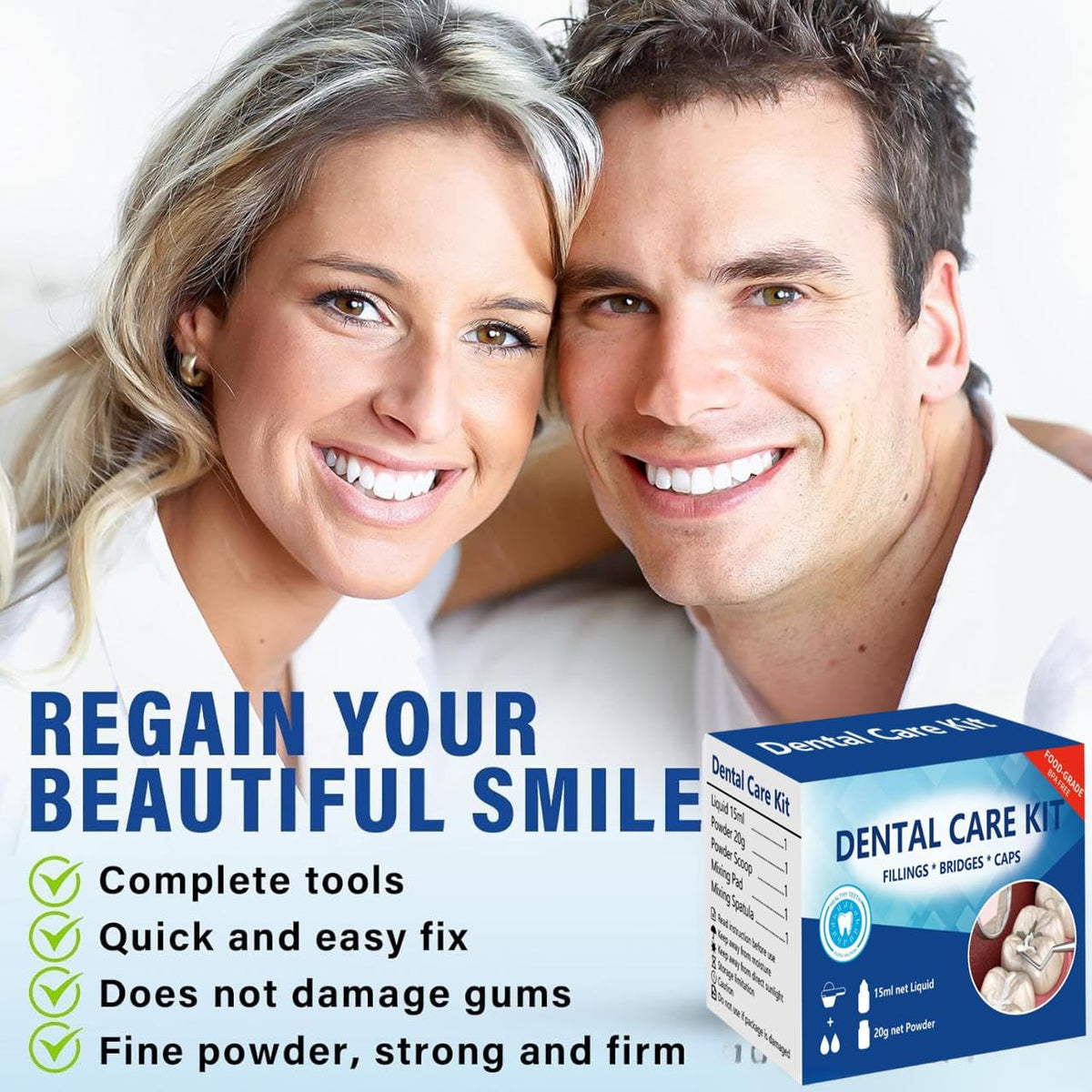 Temporary Teeth Replacement Zinc Oxide Eugenol Dental Kit 4 Pcs F2390