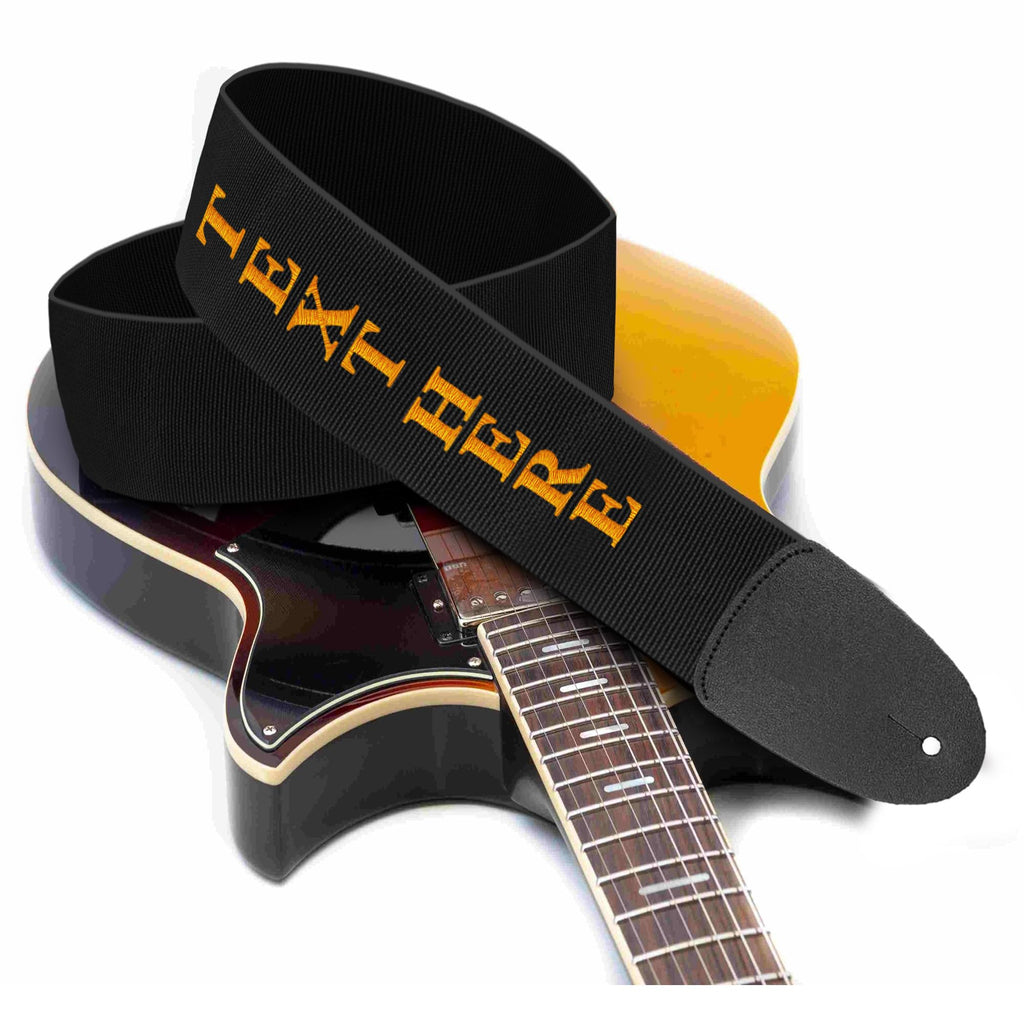 Black 3" Embroidered Guitar Strap E42838