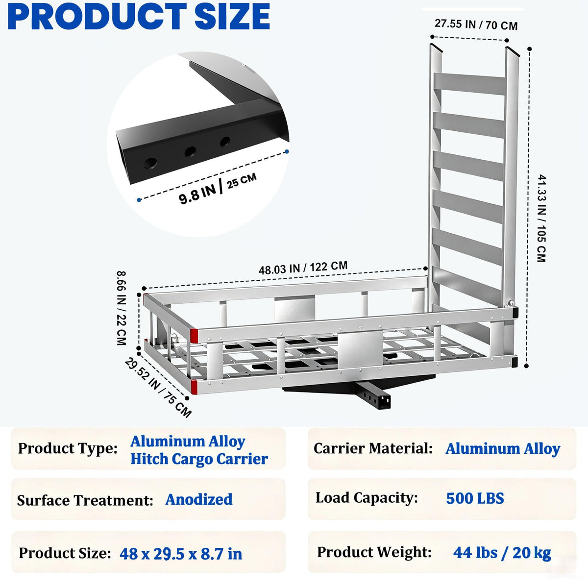 Aluminum Hitch Cargo Carrier with Ramp V897706