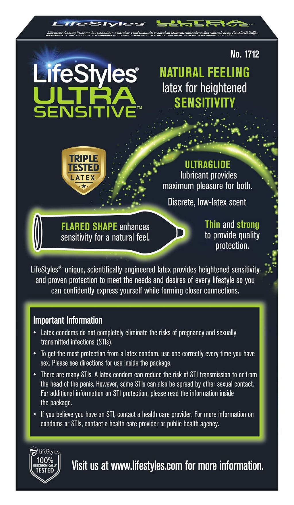Ultra Sensitive Lubricated Latex Condoms, 12 Count C55555