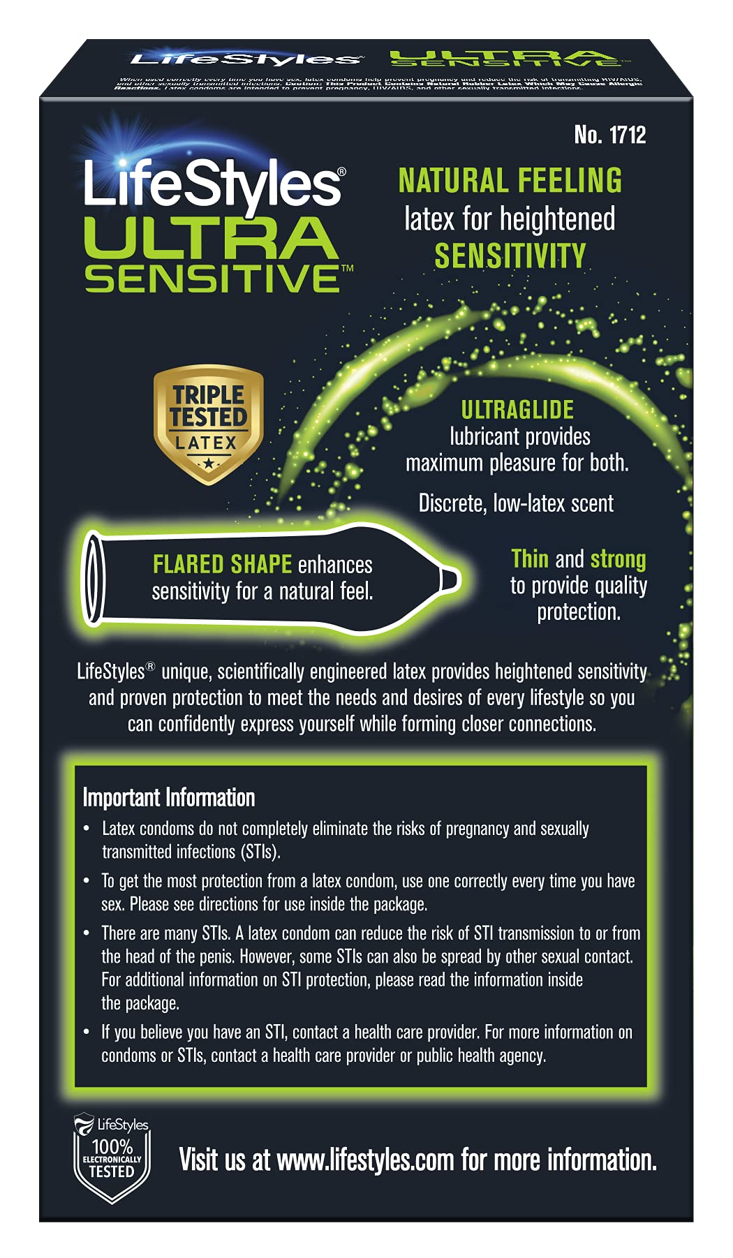 Ultra Sensitive Lubricated Latex Condoms, 12 Count C55555
