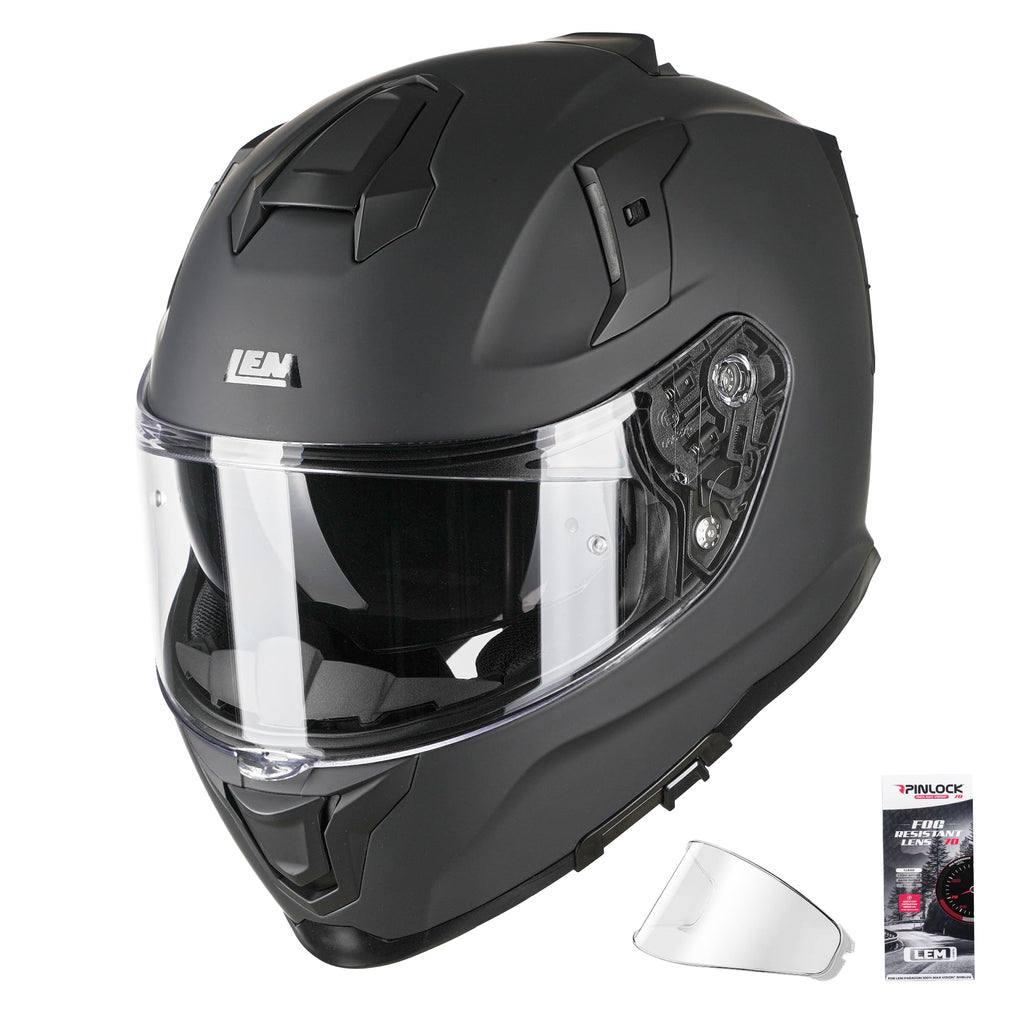 Full Face Motorcycle Helmet DOT Certified Matte Black Medium G382