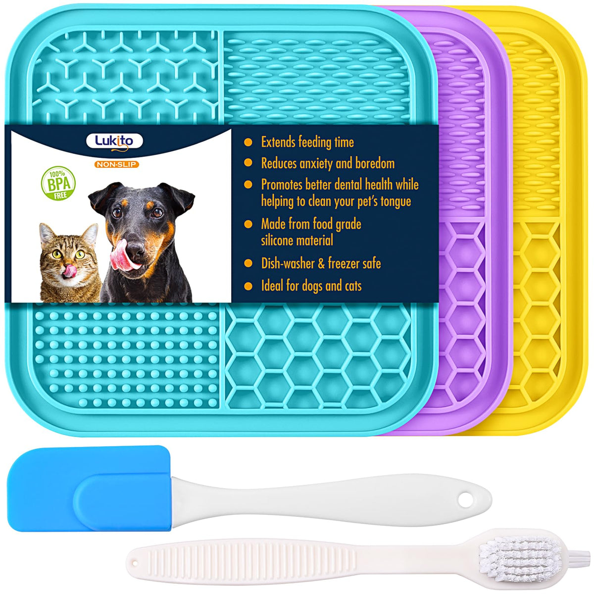 3PCS Lick Mat for Dogs and Cats with Suction Cups H58588