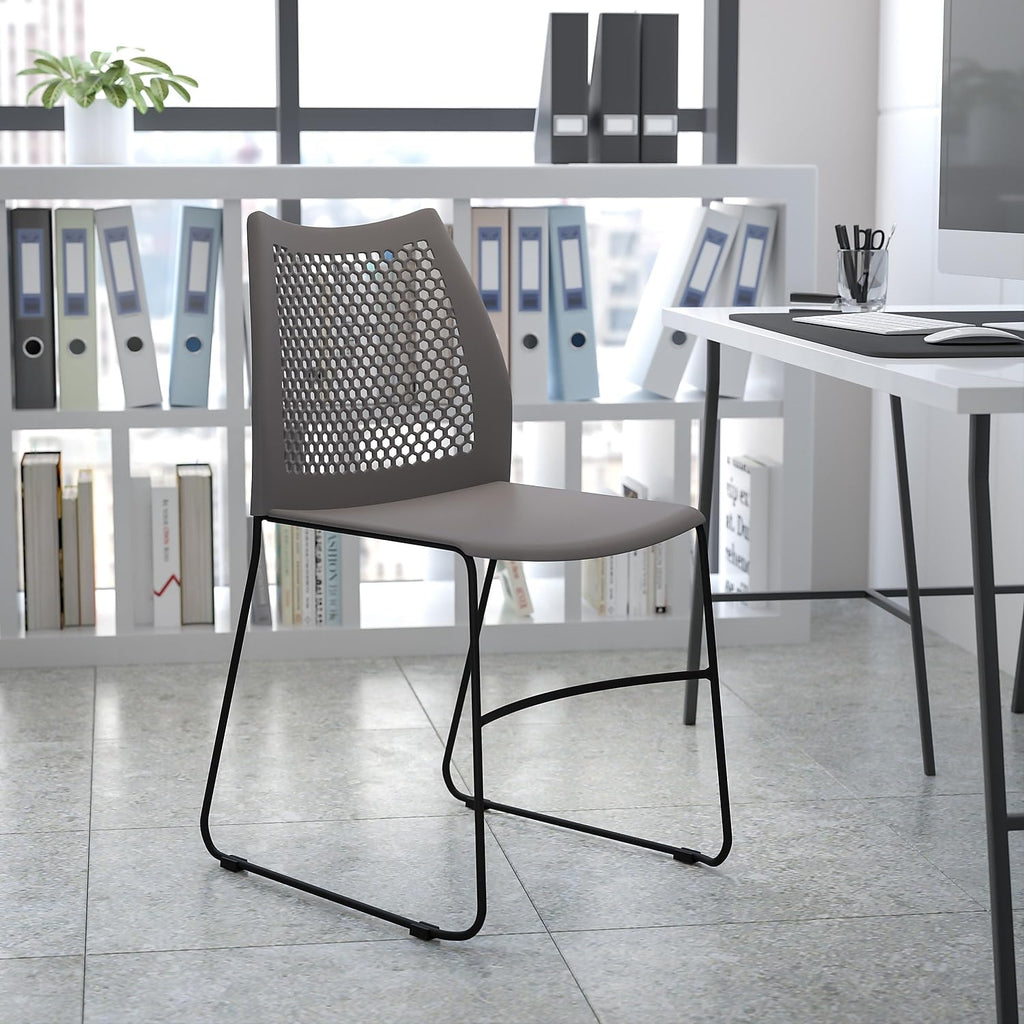 Gray Stack Chair with Air-Vent Back Y245147