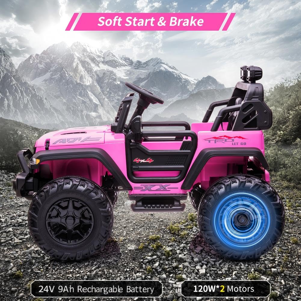 24V Kids Ride on 2 Seaters Electric Car with Remote Control D236