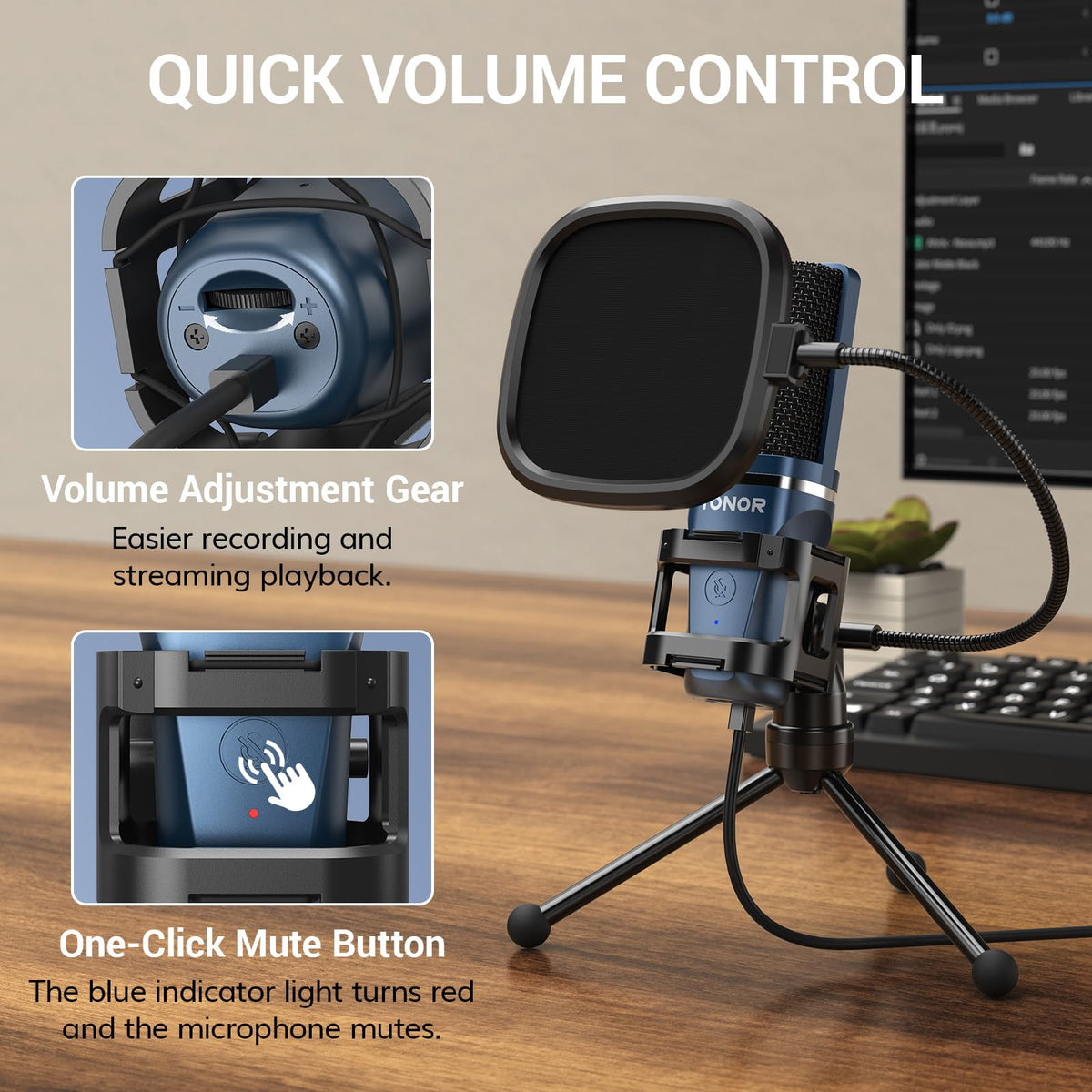 USB Cardioid Condenser Podcast Microphone S2898