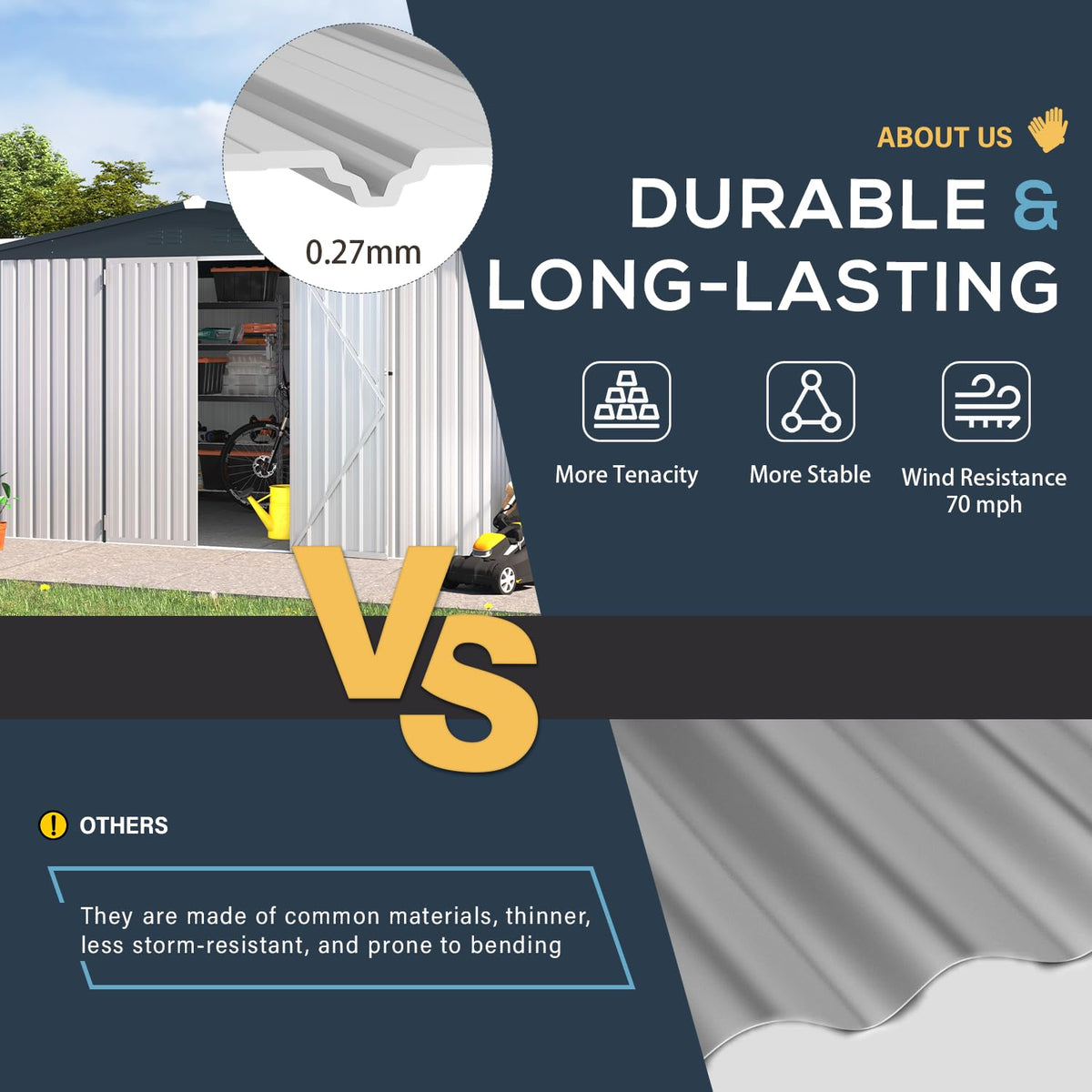 10x14 White Metal Outdoor Storage Shed N298314