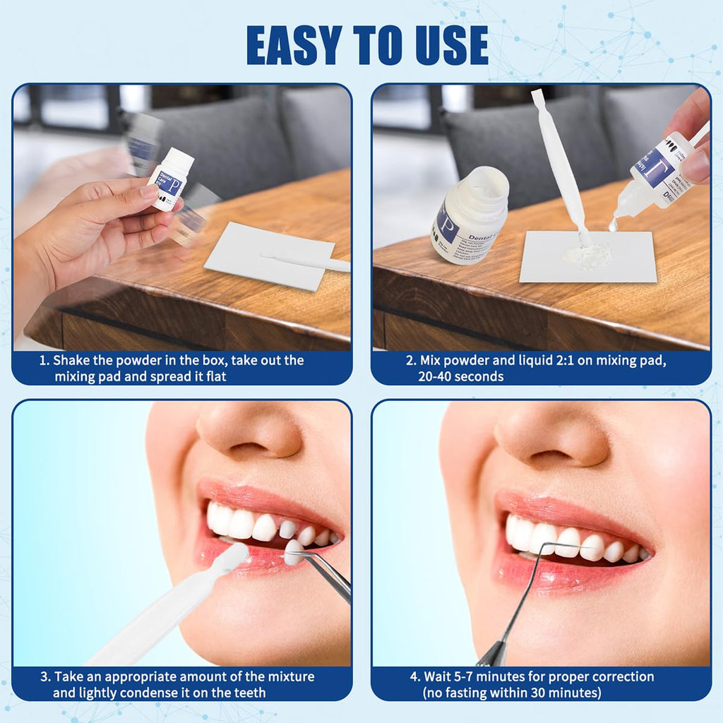 Temporary Teeth Replacement Zinc Oxide Eugenol Dental Kit 4 Pcs F2390