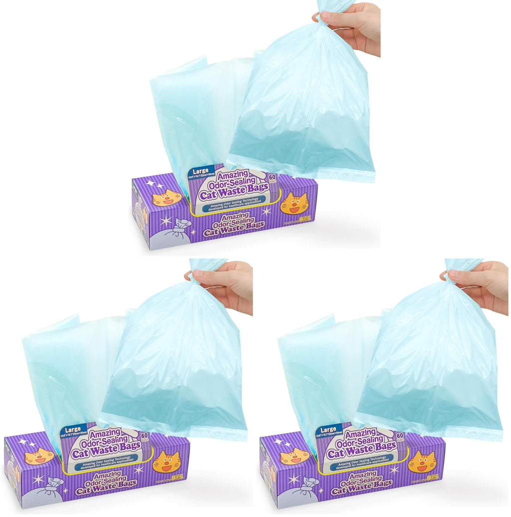 Unscented Cat Waste Disposal Bags 60 Count Pack of 3 T2173