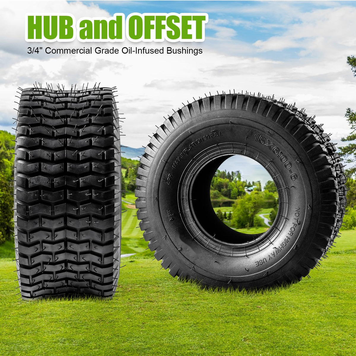 15x6.00-6 Lawn Mower Tire and Inner Tube 2PCS H698