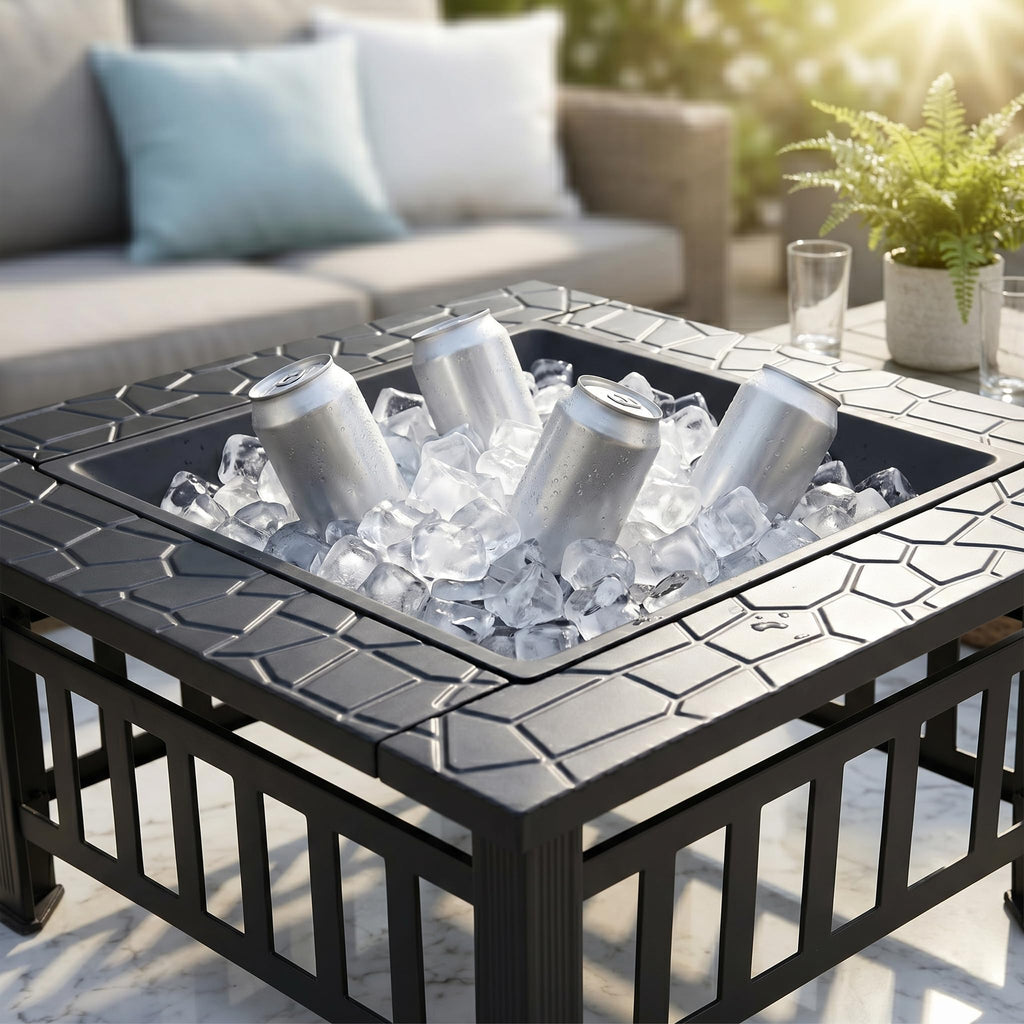 32 inch Black Wood Burning Steel Fire Pit I295