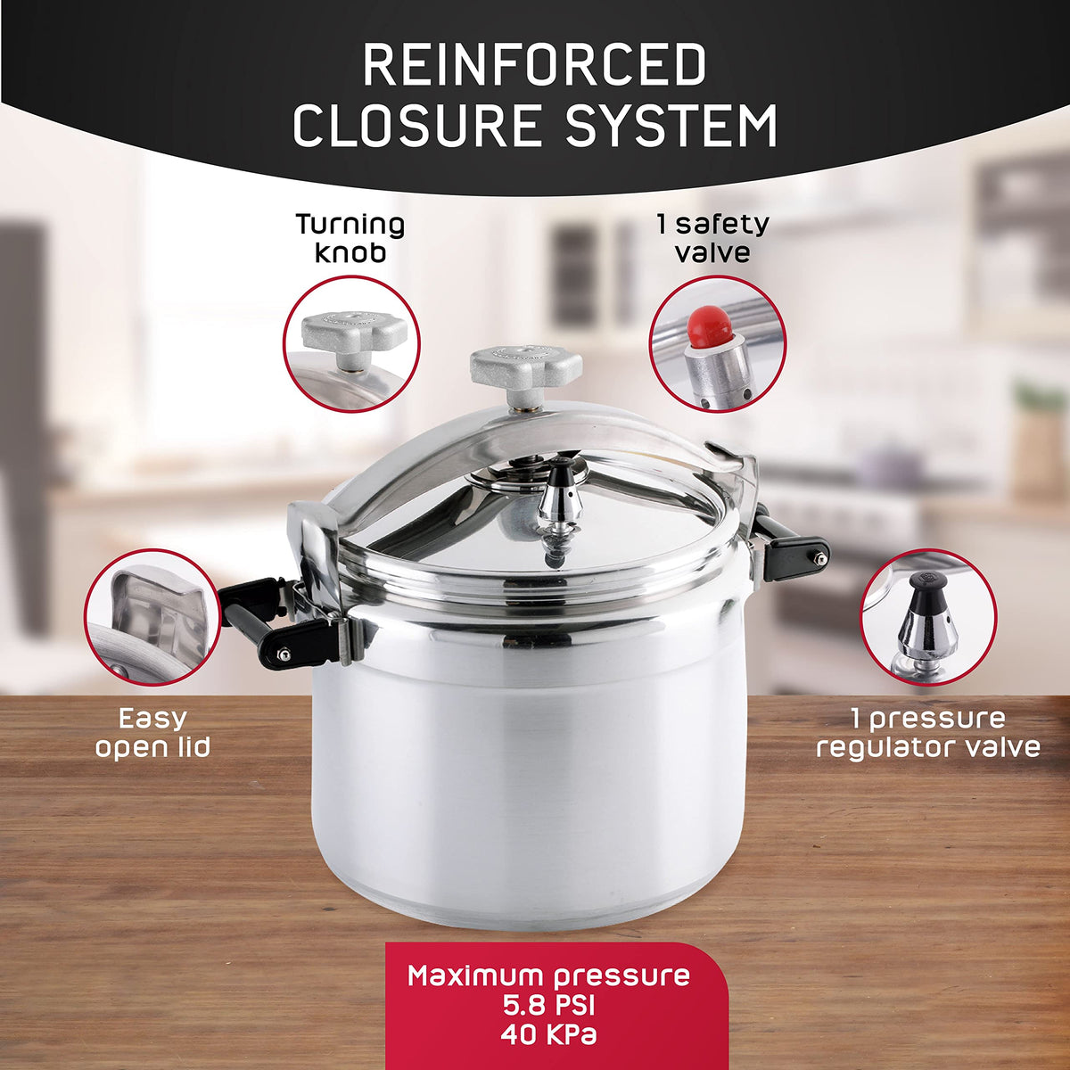 15.8-Quart Aluminum Pressure Cooker N78290