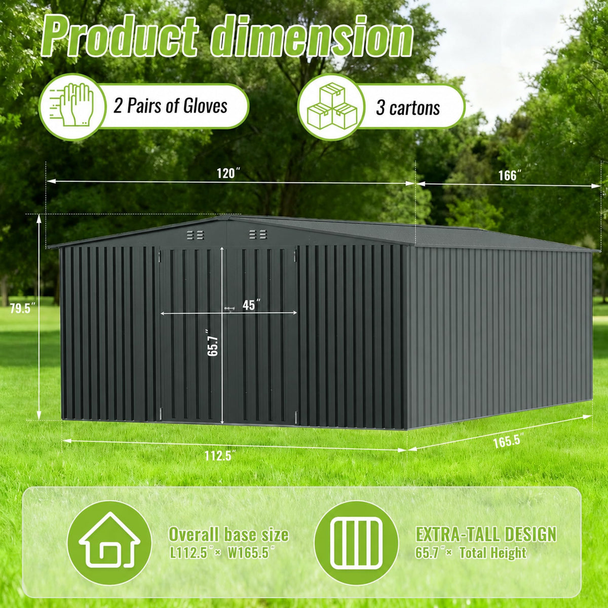 10x14 FT Metal Storage Shed F732