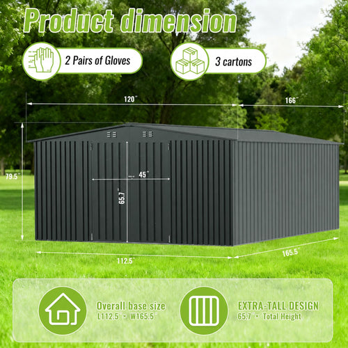 10x14 FT Metal Storage Shed F732