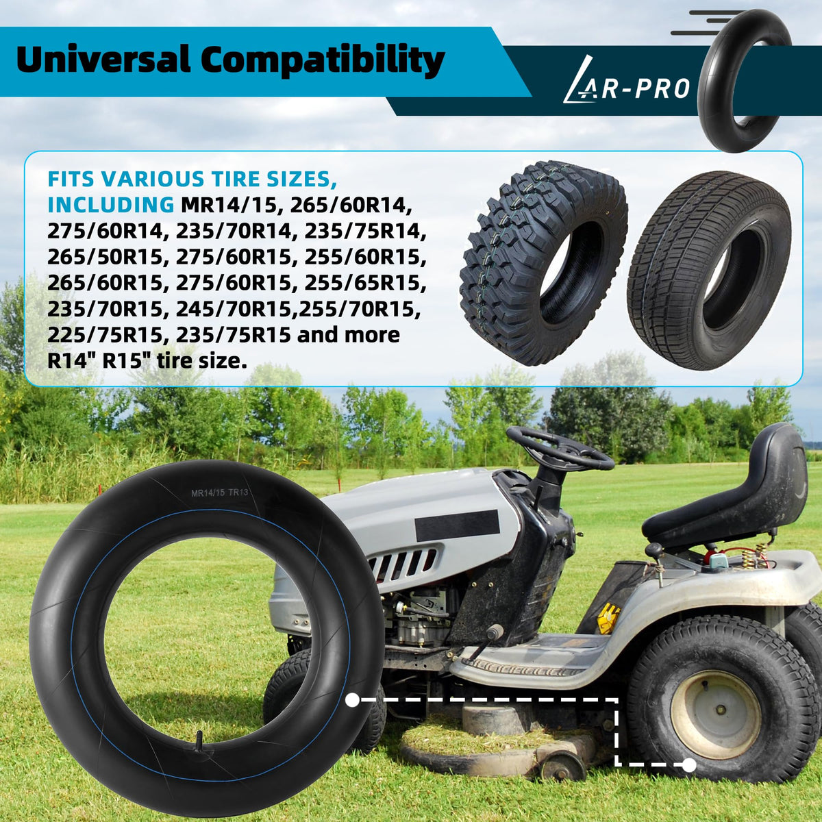 Heavy-Duty Tire Inner Tubes with TR13 Straight Valve Stems Butyl Rubber 1-Pack H82723