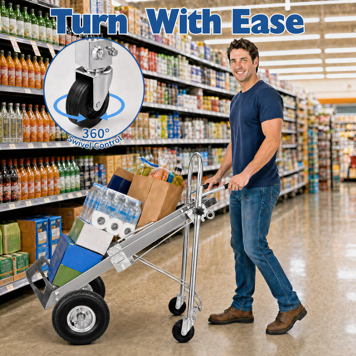 4 in 1 Stainless Steel Folding Hand Truck Dolly C331895