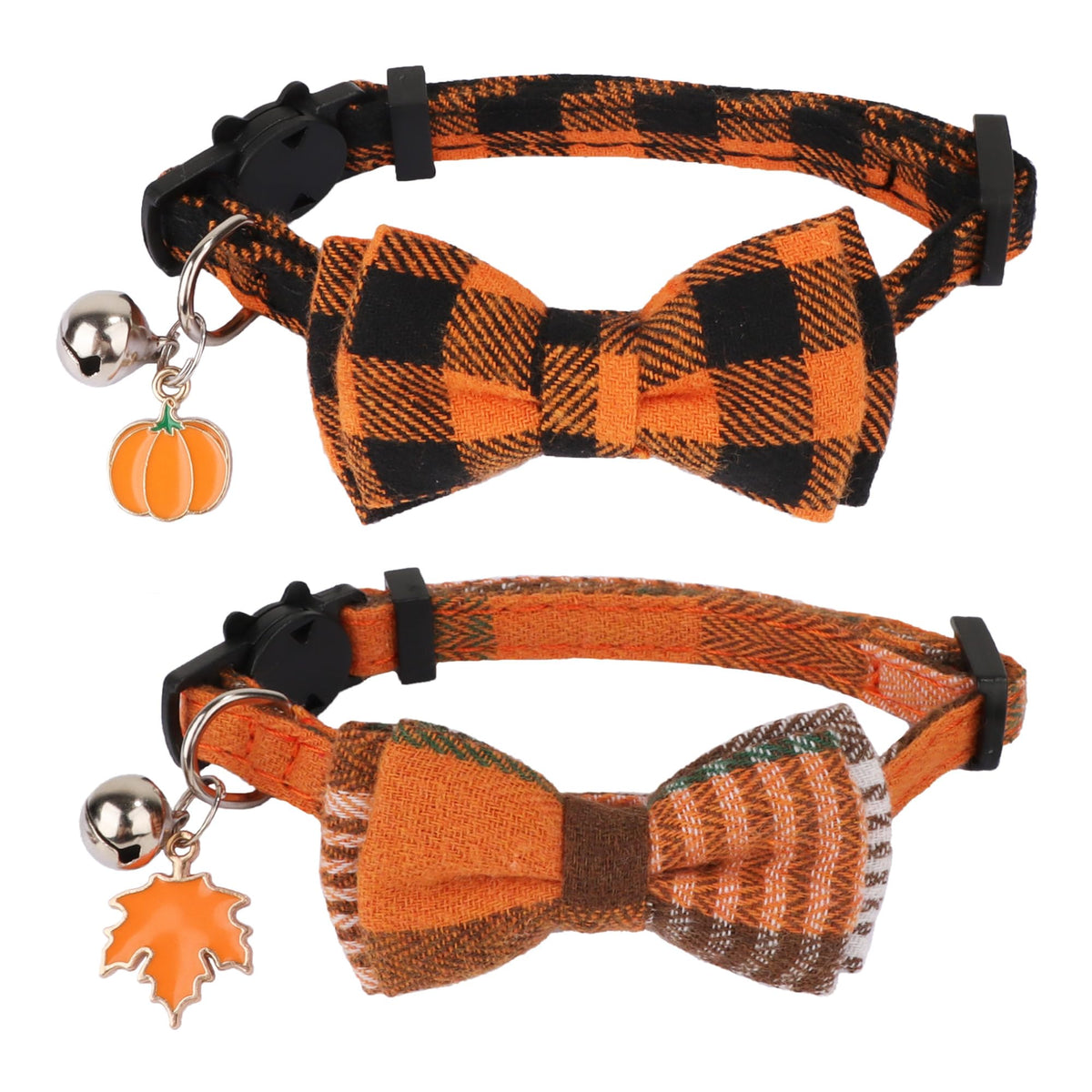 Orange Plaid Cat Collar B79178