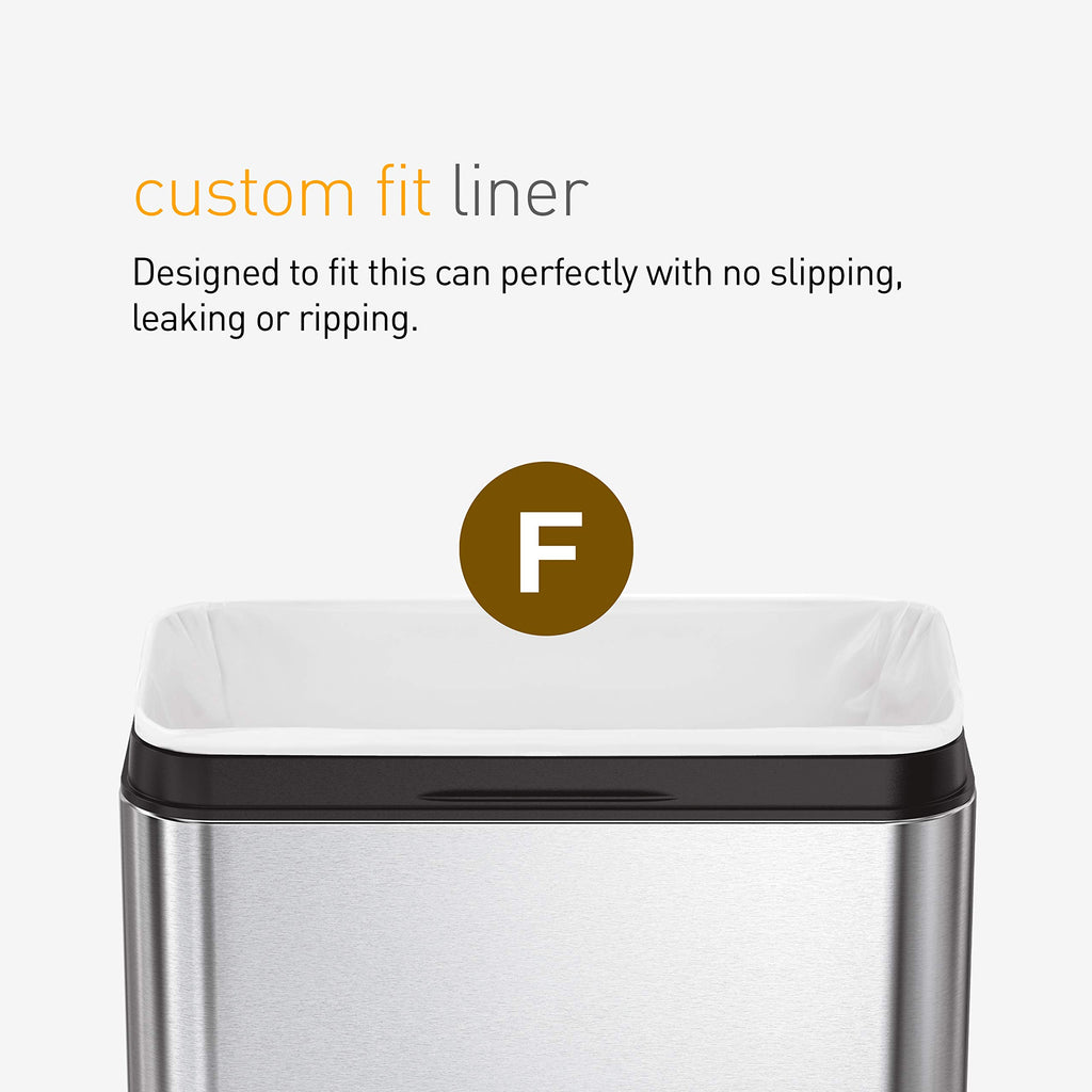 25L Brushed Stainless Steel Slim Open Trash Can W5727