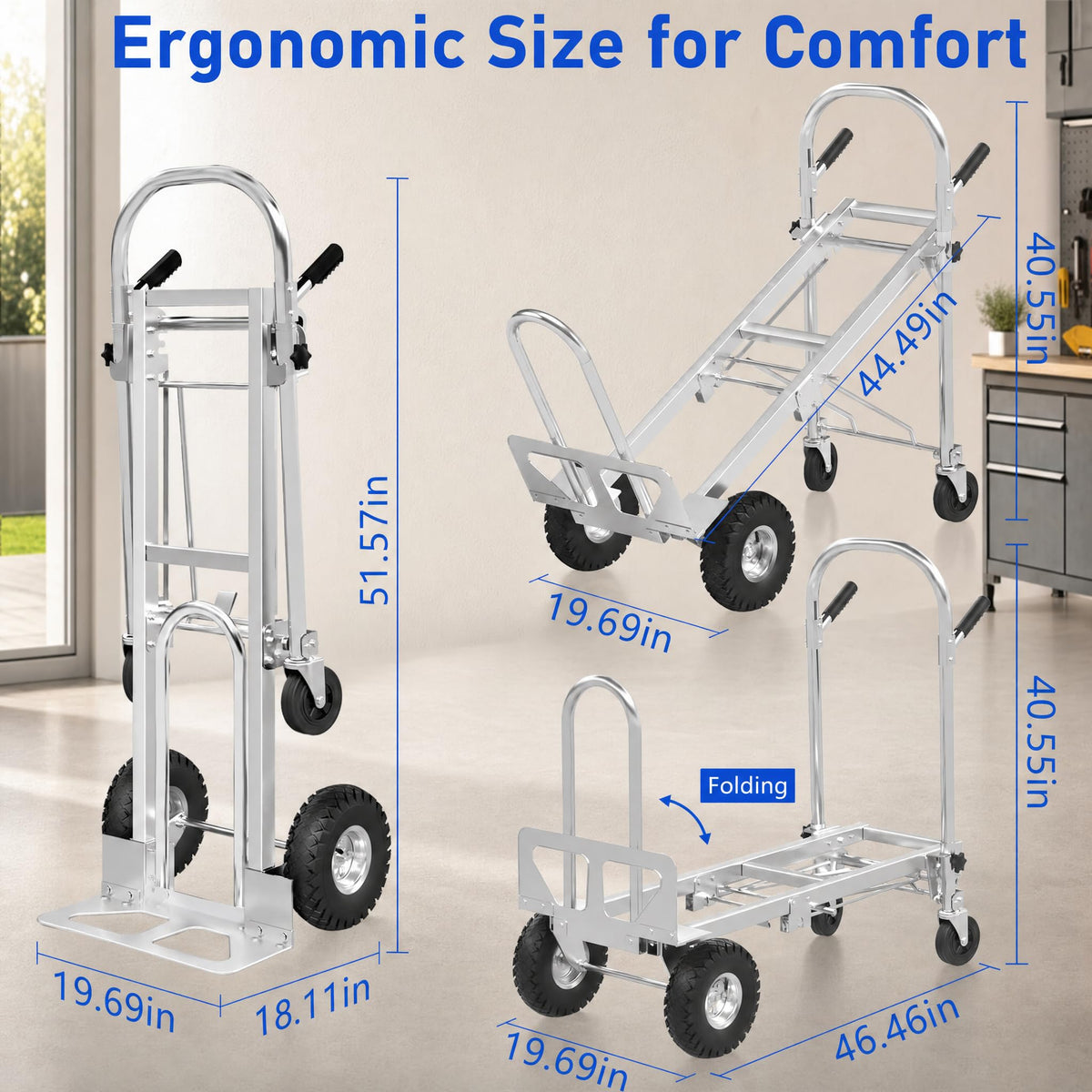 4 in 1 Stainless Steel Folding Hand Truck Dolly C331895